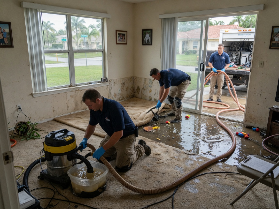 Emergency Water Extraction work by Florida Water Rescue in Port St. Lucie, Florida